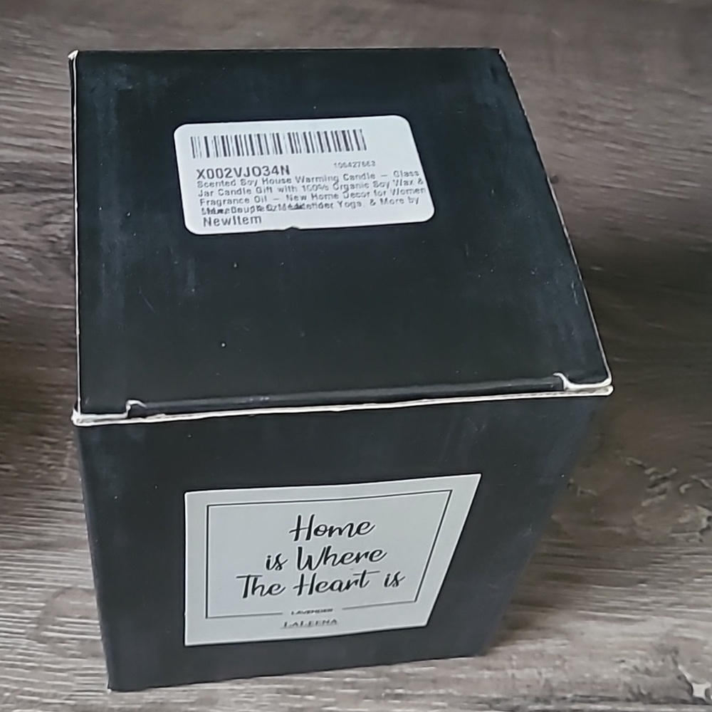 Laleena White Ceramic Jar with Wooden Lid - "Home is Where The Heart Is" - Picture 3 of 5
